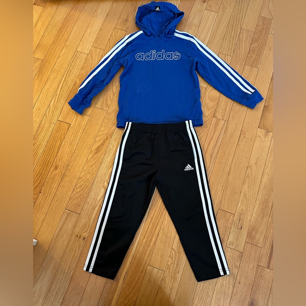 Adidas Royal Blue Hoodie and Black Pants